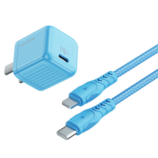 WK WP-U139i 20W Color Candy Series USB-C/Type-C Fast Charger Set (Blue) - USB Charger by WK | Online Shopping UK | buy2fix