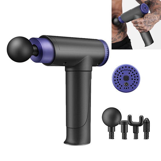 Fitness Mini Body Massage Band Massage Guns Portable USB Chargeable Deep Tissue Muscle Massager With 4 Massage Heads, Specifications: Button(Black) - Massage gun & Accessories by buy2fix | Online Shopping UK | buy2fix