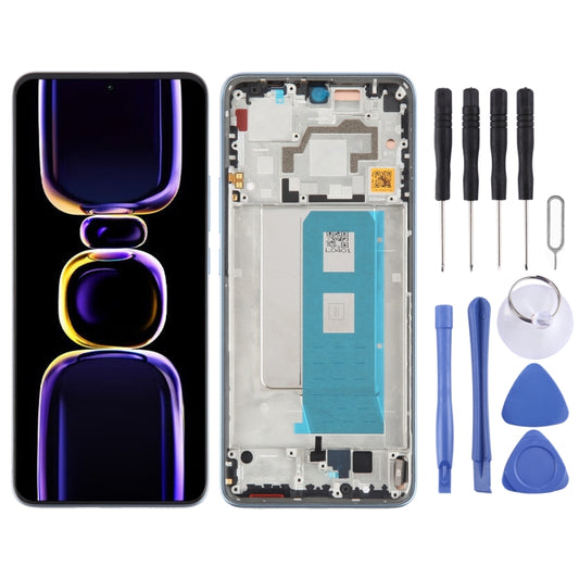 For Xiaomi Redmi K60 Original OLED Material LCD Screen Digitizer Full Assembly with Frame (Blue) - LCD Screen by buy2fix | Online Shopping UK | buy2fix