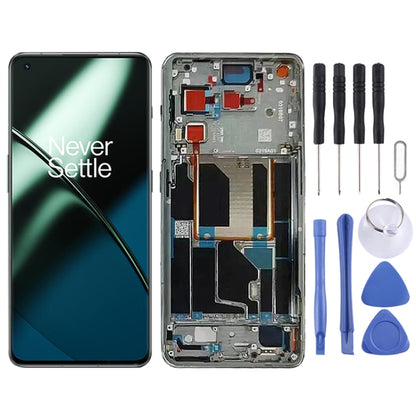 For OnePlus 11 PHB110 CPH2449 CPH2447 Original AMOLED LCD Screen Digitizer Full Assembly with Frame (Green) - LCD Screen by buy2fix | Online Shopping UK | buy2fix