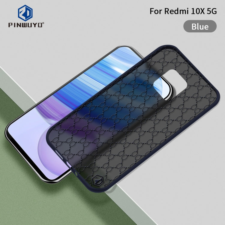 For Xiaomi Redmi 10X 5G PINWUYO Series 2nd Generation PC + TPU Anti-drop All-inclusive Protective Shell Matte Back Cover(Blue) - Xiaomi Cases by PINWUYO | Online Shopping UK | buy2fix