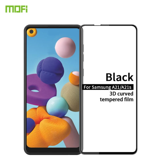 For Samsung Galaxy A21 / A21s MOFI 9H 3D Explosion-proof Curved Screen Tempered Glass Film(Black) - Galaxy Tempered Glass by MOFI | Online Shopping UK | buy2fix