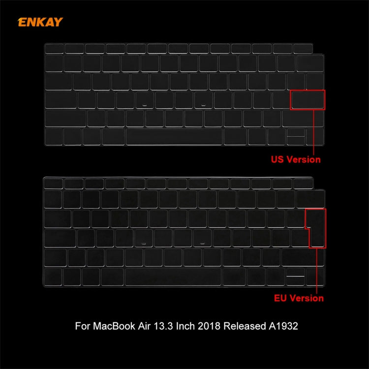 ENKAY 3 in 1 Matte Laptop Protective Case + EU Version TPU Keyboard Film + Anti-dust Plugs Set for MacBook Air 13.3 inch A1932 (2018)(Black) - MacBook Air Cases by ENKAY | Online Shopping UK | buy2fix