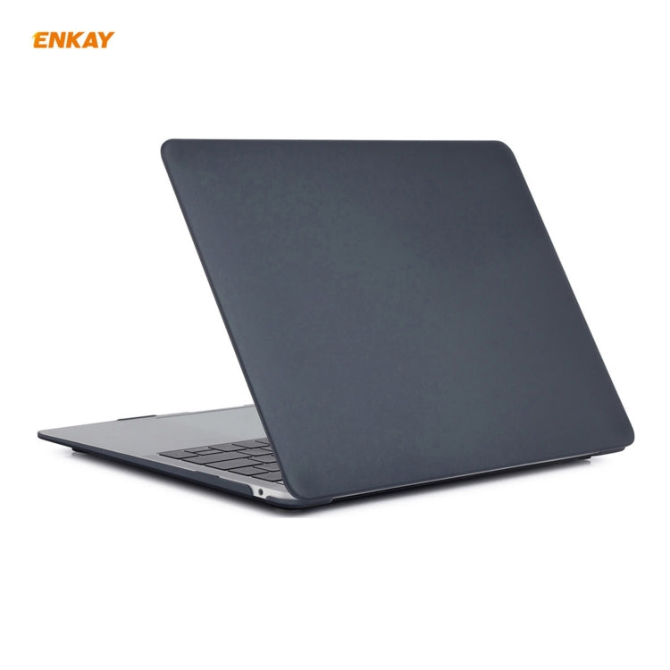 ENKAY 3 in 1 Matte Laptop Protective Case + EU Version TPU Keyboard Film + Anti-dust Plugs Set for MacBook Air 13.3 inch A2179 & A2337 (2020)(Black) - MacBook Pro Cases by ENKAY | Online Shopping UK | buy2fix