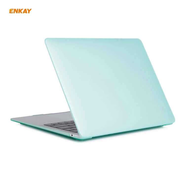 ENKAY 3 in 1 Matte Laptop Protective Case + EU Version TPU Keyboard Film + Anti-dust Plugs Set for MacBook Air 13.3 inch A2179 & A2337 (2020)(Green) - MacBook Pro Cases by ENKAY | Online Shopping UK | buy2fix