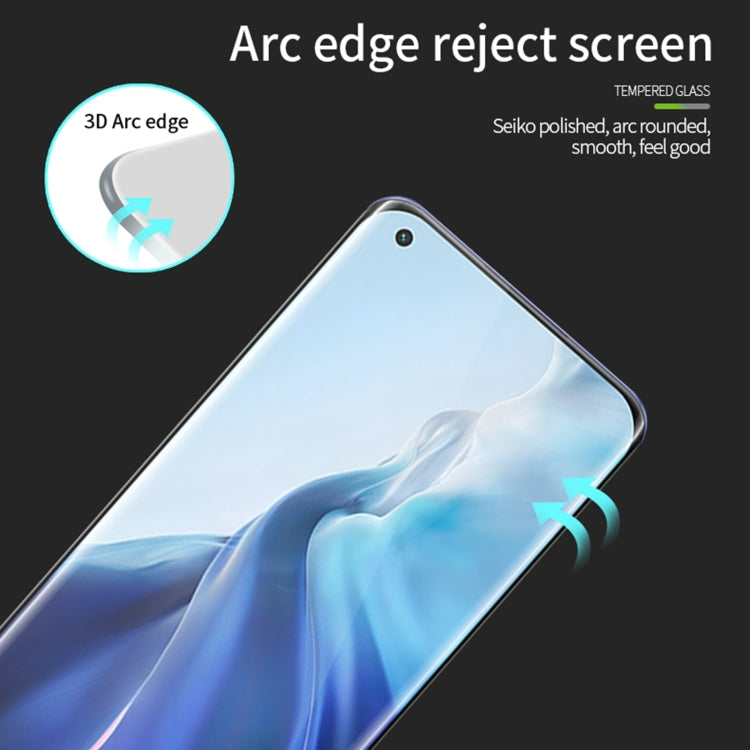 For Xiaomi Mi 11 MOFI 9H 3D Explosion Proof Hot Bending Full Screen Covered Tempered Glass Film(Black) -  by MOFI | Online Shopping UK | buy2fix