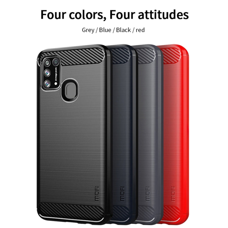 For Samsung Galaxy M31/ F41/ M21s/ M31 Prime MOFI Gentleness Series Brushed Texture Carbon Fiber Soft TPU Case(Grey) - Galaxy Phone Cases by MOFI | Online Shopping UK | buy2fix