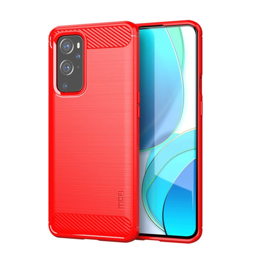 For OnePlus 9 MOFI Gentleness Series Brushed Texture Carbon Fiber Soft TPU Case(Red) - OnePlus Cases by MOFI | Online Shopping UK | buy2fix