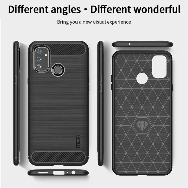 For OnePlus Nord N100 MOFI Gentleness Series Brushed Texture Carbon Fiber Soft TPU Case(Black) - OnePlus Cases by MOFI | Online Shopping UK | buy2fix