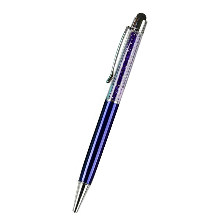 AT-22  2 in 1 Universal Flash Diamond Decoration Capacitance Pen Stylus Ballpoint Pen(Blue) - Stylus Pen by buy2fix | Online Shopping UK | buy2fix