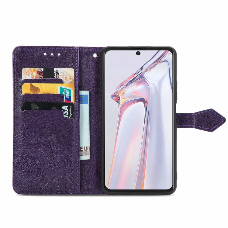 For Blackview A100 Mandala Embossing Pattern Horizontal Flip Leather Case with Holder & Card Slots & Wallet & Lanyard(Purple) - More Brand by buy2fix | Online Shopping UK | buy2fix