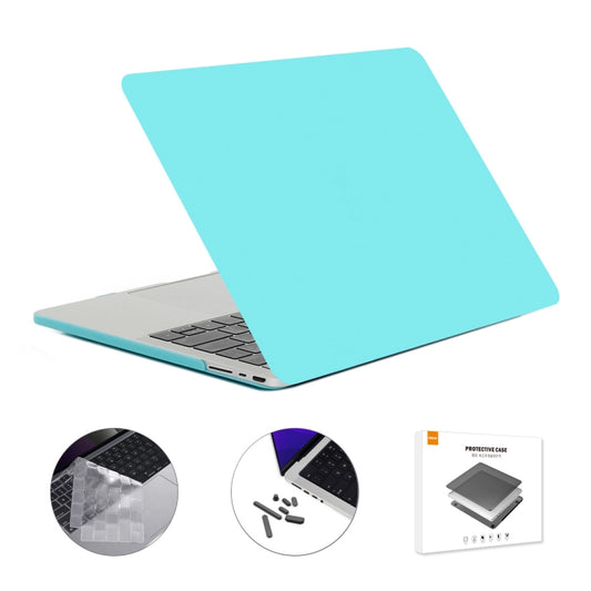 ENKAY Hat-Prince 3 in 1 Matte Laptop Protective Case + TPU Keyboard Film + Anti-dust Plugs Set for MacBook Pro 16.2 inch A2485 2021/A2880 2023, Version:US Version(Cyan) - MacBook Pro Cases by ENKAY | Online Shopping UK | buy2fix