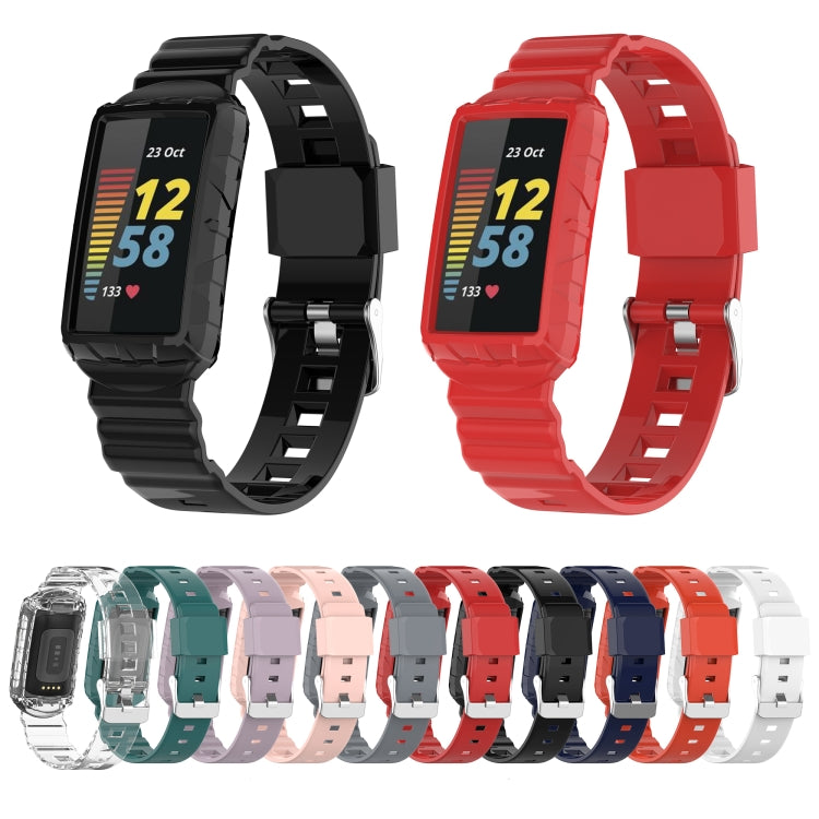 For Fitbit Charge 3 SE Silicone One Body Armor Watch Band(Transparent) - Watch Bands by buy2fix | Online Shopping UK | buy2fix