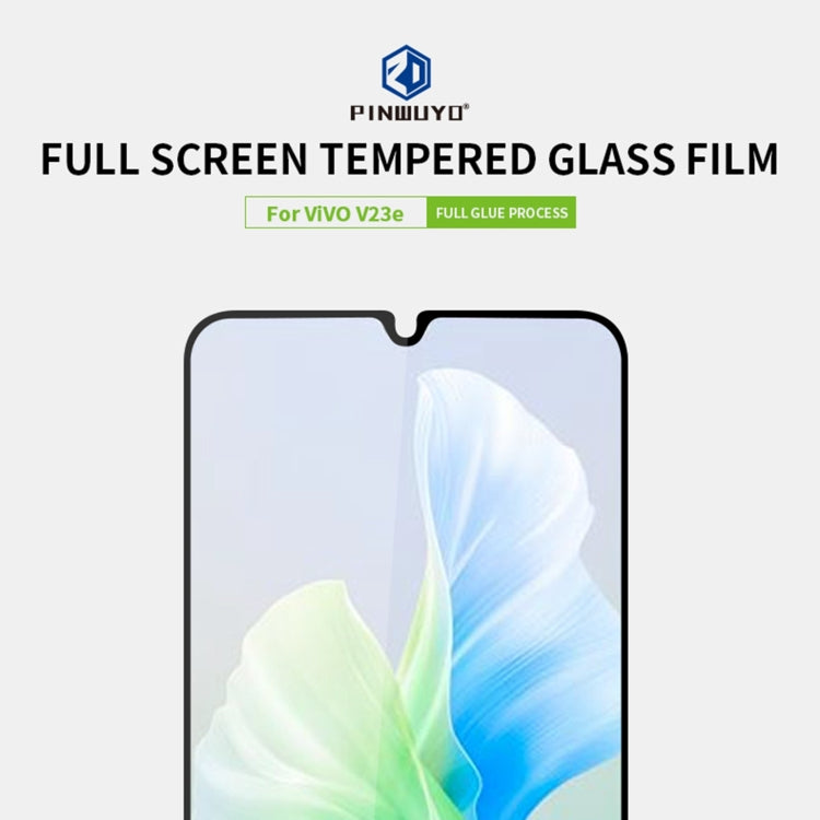 For vivo V23e 5G PINWUYO 9H 2.5D Tempered Glass Full Film(Black) - vivo Tempered Glass by PINWUYO | Online Shopping UK | buy2fix