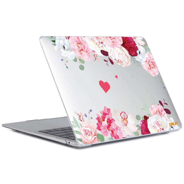 ENKAY Flower Series Pattern Laotop Protective Crystal Case For MacBook Pro 13.3 inch A2251 / A2289 / A2338 2020(Peony) - MacBook Pro Cases by ENKAY | Online Shopping UK | buy2fix