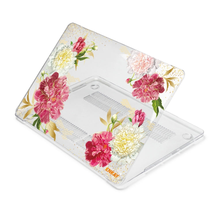 ENKAY Flower Series Pattern Laotop Protective Crystal Case For MacBook Pro 13.3 inch A2251 / A2289 / A2338 2020(Paeonia) - MacBook Pro Cases by ENKAY | Online Shopping UK | buy2fix