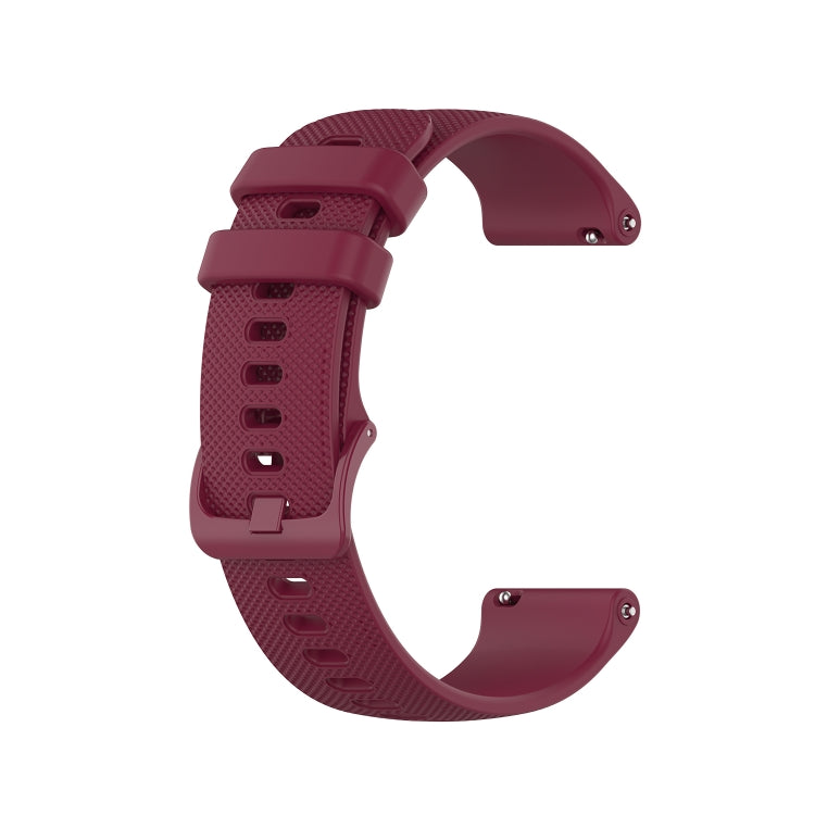 For Xiaomi Watch S1 22mm Checkered Silicone Watch Band(Wine Red) - Watch Bands by buy2fix | Online Shopping UK | buy2fix