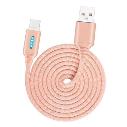 USB-C / Type-C Interface Zinc Alloy Marquee Luminous Intelligent Automatic Power off Charging Data Cable(rose gold) - USB-C & Type-C Cable by buy2fix | Online Shopping UK | buy2fix