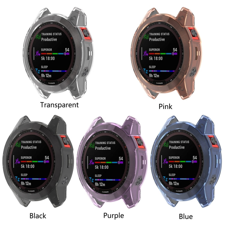 For Garmin Fenix 7 Shockproof TPU Soft Protective Case(Pink) - Watch Cases by buy2fix | Online Shopping UK | buy2fix