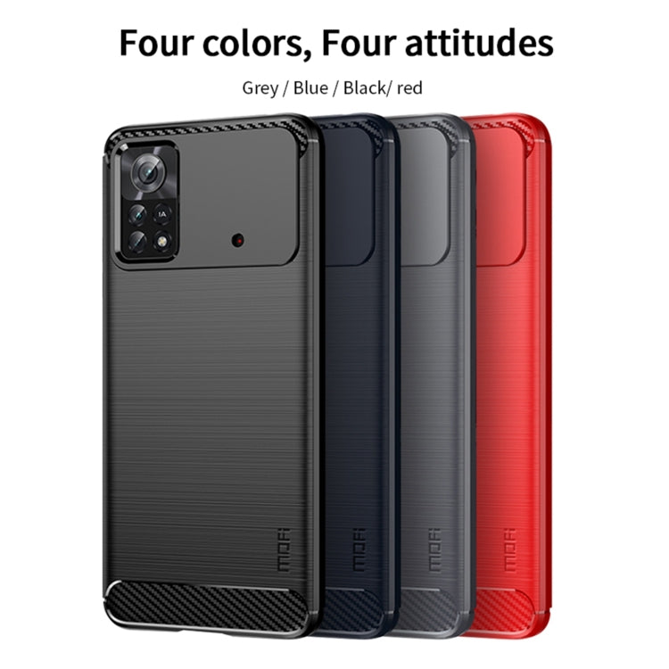 For Xiaomi Poco X4 Pro 5G MOFI Gentleness Brushed Carbon Fiber Soft TPU Case(Black) - Xiaomi Cases by MOFI | Online Shopping UK | buy2fix