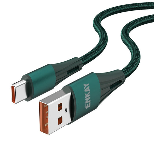 ENKAY 66W USB to USB-C / Type-C Full Protocol 6A Fast Charging Data Cable, Length:2m(Green) - USB-C & Type-C Cable by ENKAY | Online Shopping UK | buy2fix