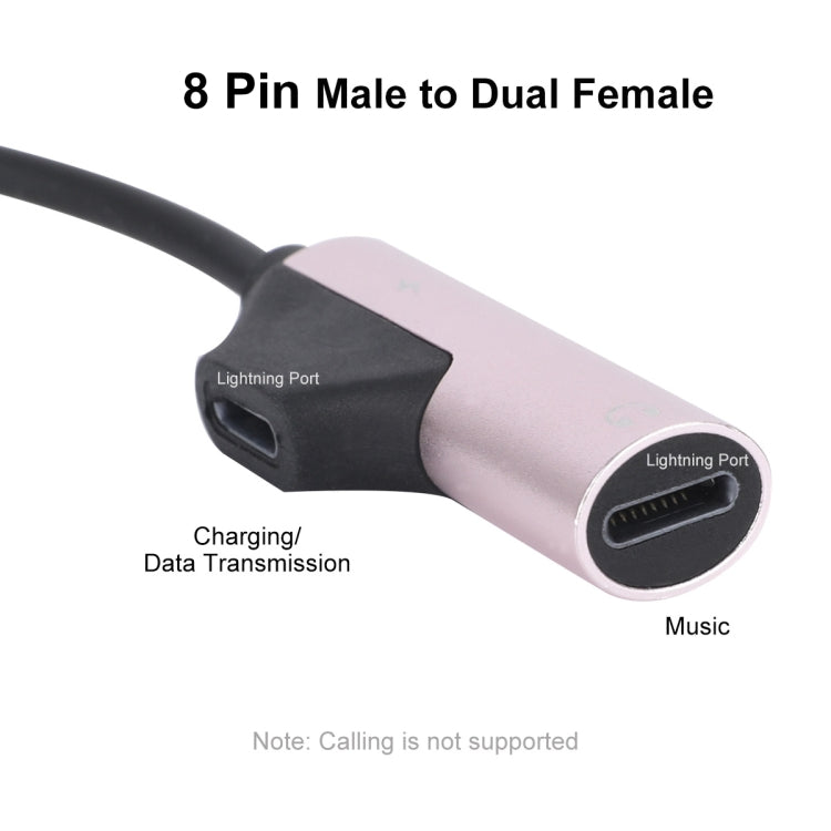 ENKAY ENK-AT109 Male 8 Pin to Dual Female 8 Pin Adapter Data Transfer Cable(Pink) - Converter & Adapter by ENKAY | Online Shopping UK | buy2fix