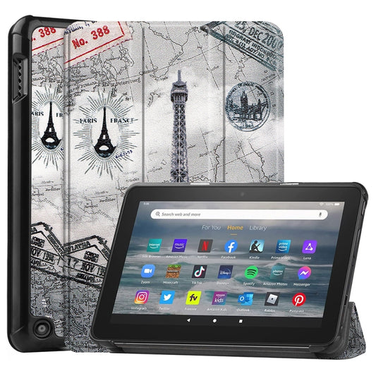 For Amazon Fire 7 12th 2022 JSM Smart Leather Tablet Case(Retro tower) - Amazon by jumper | Online Shopping UK | buy2fix