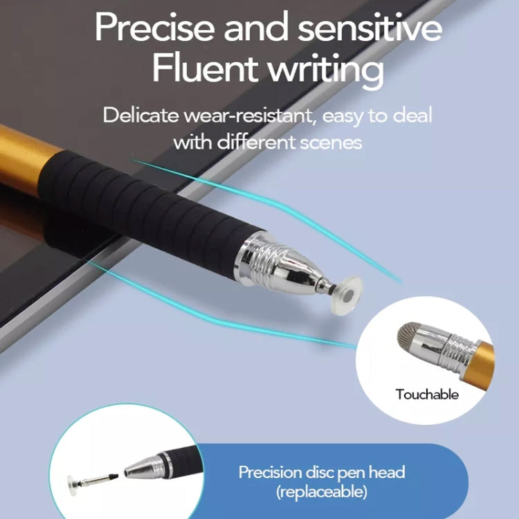 AT-31 Conductive Cloth Head + Precision Sucker Capacitive Pen Head 2-in-1 Handwriting Stylus with 1 Pen Head(Golden) - Stylus Pen by buy2fix | Online Shopping UK | buy2fix
