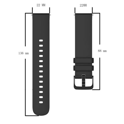 For Amazfit GTR 3 22mm Solid Color Soft Silicone Watch Band(Black) - Watch Bands by buy2fix | Online Shopping UK | buy2fix