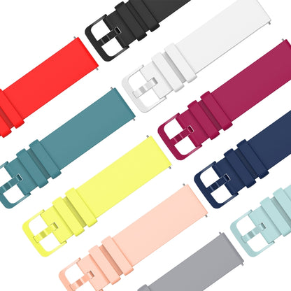 For Amazfit GTR 3 Pro 22mm Solid Color Soft Silicone Watch Band(White) - Watch Bands by buy2fix | Online Shopping UK | buy2fix