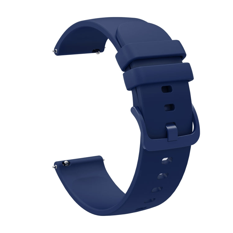 For Amazfit GTR 2e 22mm Solid Color Soft Silicone Watch Band(Navy Blue) - Watch Bands by buy2fix | Online Shopping UK | buy2fix