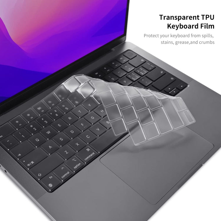 For MacBook Pro 14.2 A2442/A2779 2023 ENKAY Hat-Prince 3 in 1 Spaceman Pattern Laotop Protective Crystal Case with TPU Keyboard Film / Anti-dust Plugs, Version:EU(Spaceman No.1) - MacBook Pro Cases by ENKAY | Online Shopping UK | buy2fix