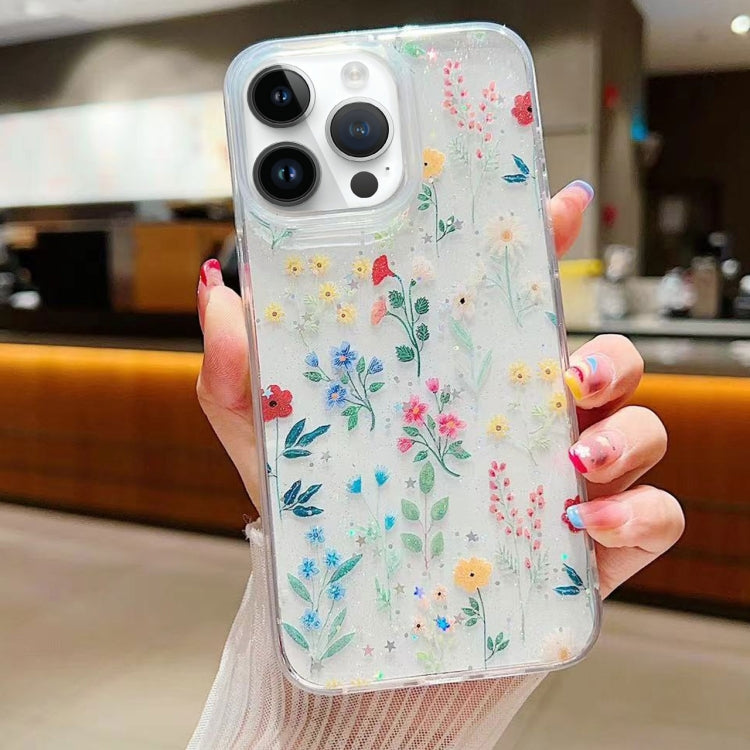 For iPhone 16 Pro Fresh Small Floral Epoxy TPU Phone Case(D04 Colorful Floral) - iPhone 16 Pro Cases by buy2fix | Online Shopping UK | buy2fix