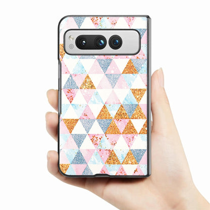 For Google Pixel Fold Colored Drawing Leather Skin Back Cover Phone Case(Rhombus) - Google Cases by buy2fix | Online Shopping UK | buy2fix