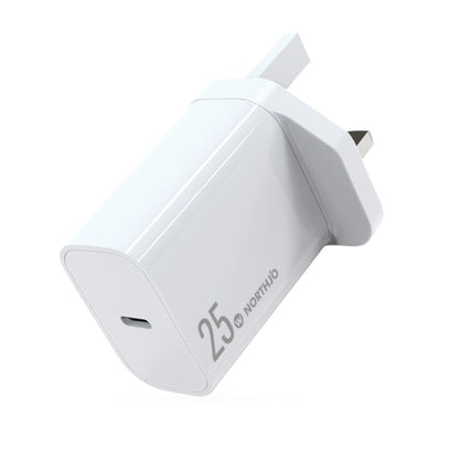 NORTHJO NOPD2501 PD 25W USB-C / Type-C Single Port Fast Charger, Plug Type:UK Plug(White) - USB Charger by NORTHJO | Online Shopping UK | buy2fix