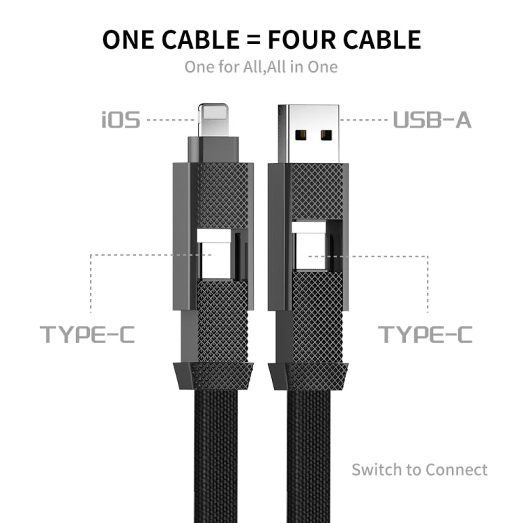 ENKAY ENK-CB134 4-in-1 60W USB-A / Type-C to 8 Pin / Type-C Nylon Braided Magnetic Fast Charging Data Cable, Cable Length:0.15m - Multifunction Cable by ENKAY | Online Shopping UK | buy2fix