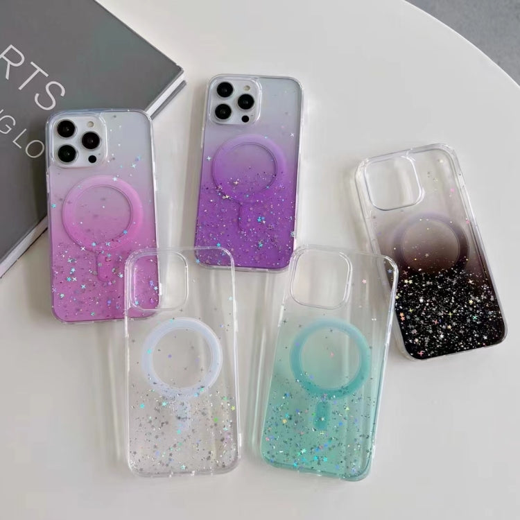 For iPhone 15 Plus MagSafe Glitter Hybrid Clear TPU Phone Case(Green) - iPhone 15 Plus Cases by buy2fix | Online Shopping UK | buy2fix
