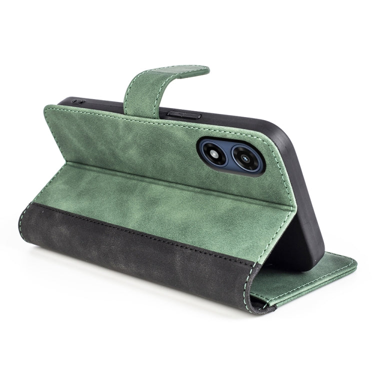 For Motorola Moto G Play 2024 Stitching Horizontal Flip Leather Phone Case(Green) - Motorola Cases by buy2fix | Online Shopping UK | buy2fix