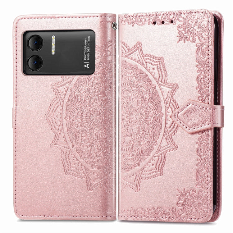 For DOOGEE X98 Pro / X98 Mandala Flower Embossed Leather Phone Case(Rose Gold) - Doogee Cases by buy2fix | Online Shopping UK | buy2fix