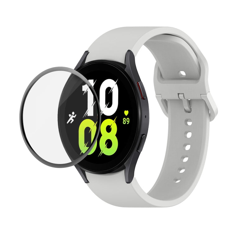 For Samsung Galaxy Watch5 40mm JUNSUNMAY Silicone Adjustable Strap + Full Coverage PMMA Screen Protector Kit(Grey) - Watch Bands by JUNSUNMAY | Online Shopping UK | buy2fix