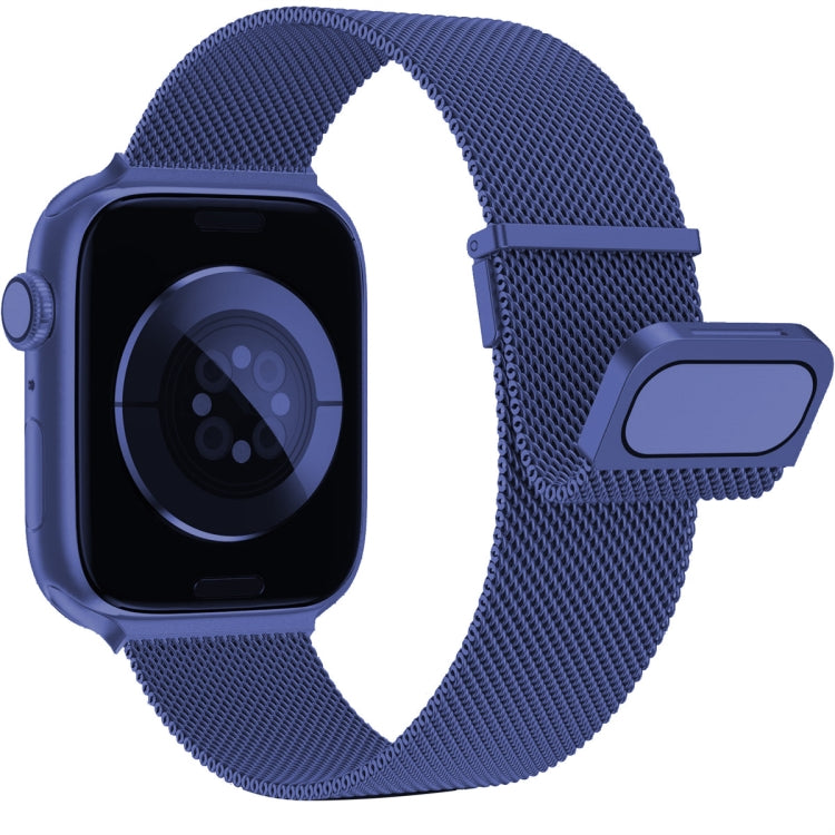 For Apple Watch 6 40mm Milan Double Magnetic Steel Mesh Watch Band(Blue) - Watch Bands by buy2fix | Online Shopping UK | buy2fix