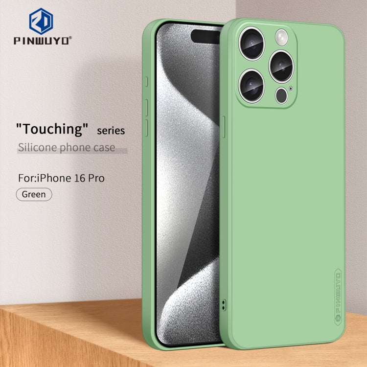 For iPhone 16 Pro PINWUYO Sense Series Liquid Silicone TPU Phone Case(Green) - iPhone 16 Pro Cases by PINWUYO | Online Shopping UK | buy2fix