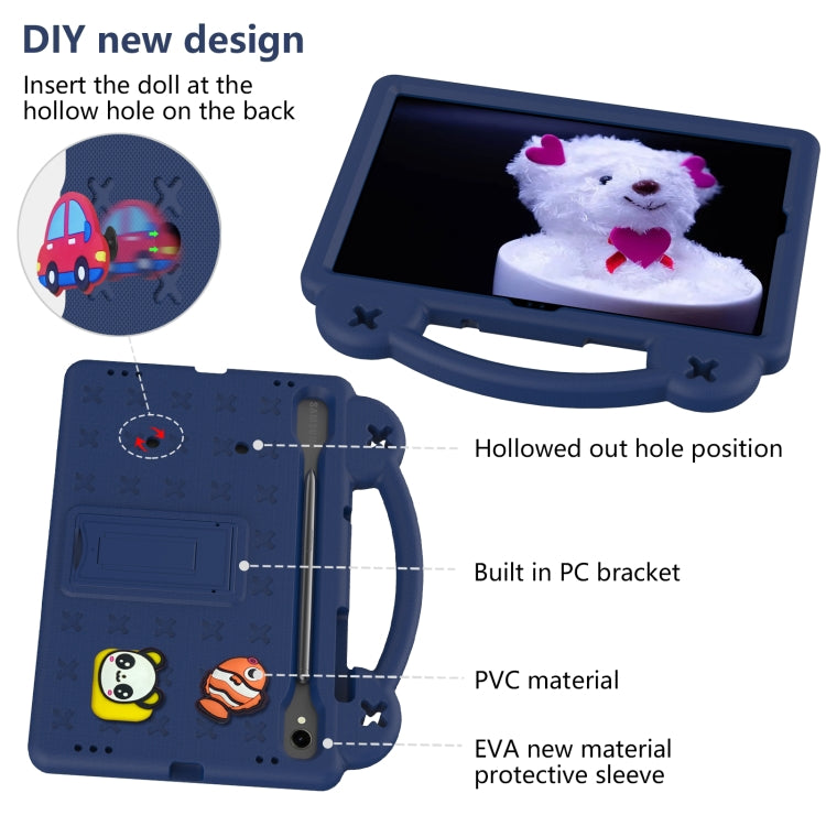 For Samsung Galaxy Tab S9 X710/X716B Handle Kickstand Children EVA Shockproof Tablet Case(Navy Blue) - Galaxy Tab S9 Cases by buy2fix | Online Shopping UK | buy2fix