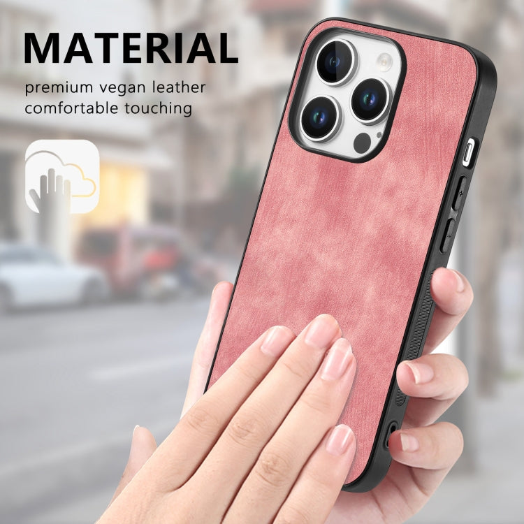 For iPhone 16 Pro Max Vintage Leather PC Back Cover Phone Case(Pink) - iPhone 16 Pro Max Cases by buy2fix | Online Shopping UK | buy2fix