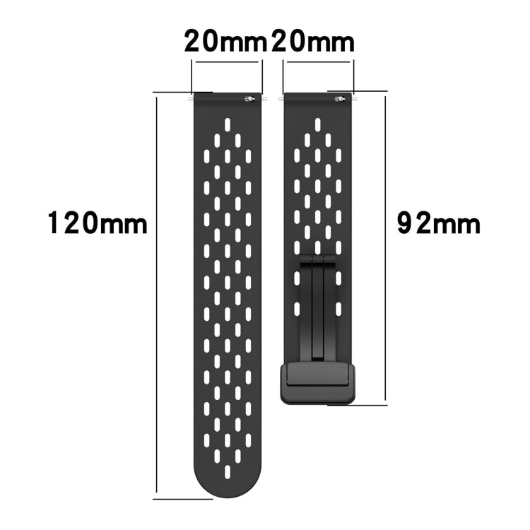 For Amazfit GTS 20mm Folding Magnetic Clasp Silicone Watch Band(Starlight) - Watch Bands by buy2fix | Online Shopping UK | buy2fix