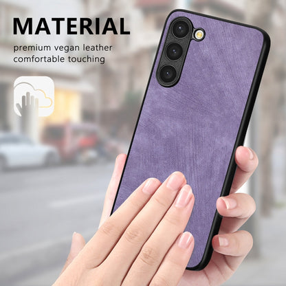 For Samsung Galaxy S25 5G Vintage Leather PC Back Cover Phone Case(Purple) - Galaxy S25 5G Cases by buy2fix | Online Shopping UK | buy2fix