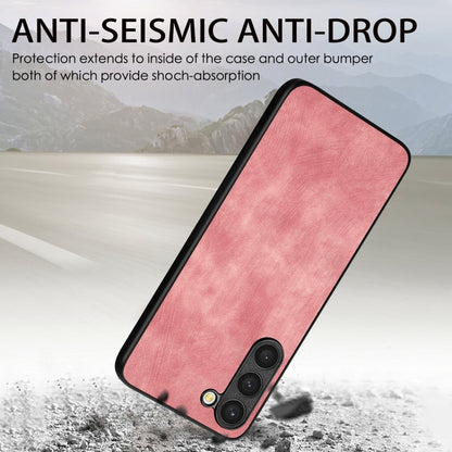 For Samsung Galaxy S25+ 5G Vintage Leather PC Back Cover Phone Case(Pink) - Galaxy S25+ 5G Cases by buy2fix | Online Shopping UK | buy2fix