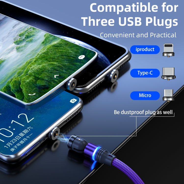 ENKAY 3 in 1 2.4A USB to Type-C / 8 Pin / Micro USB Magnetic 540 Degrees Rotating Charging Cable, Length:1m(Black) - Charging Cable & Head by ENKAY | Online Shopping UK | buy2fix