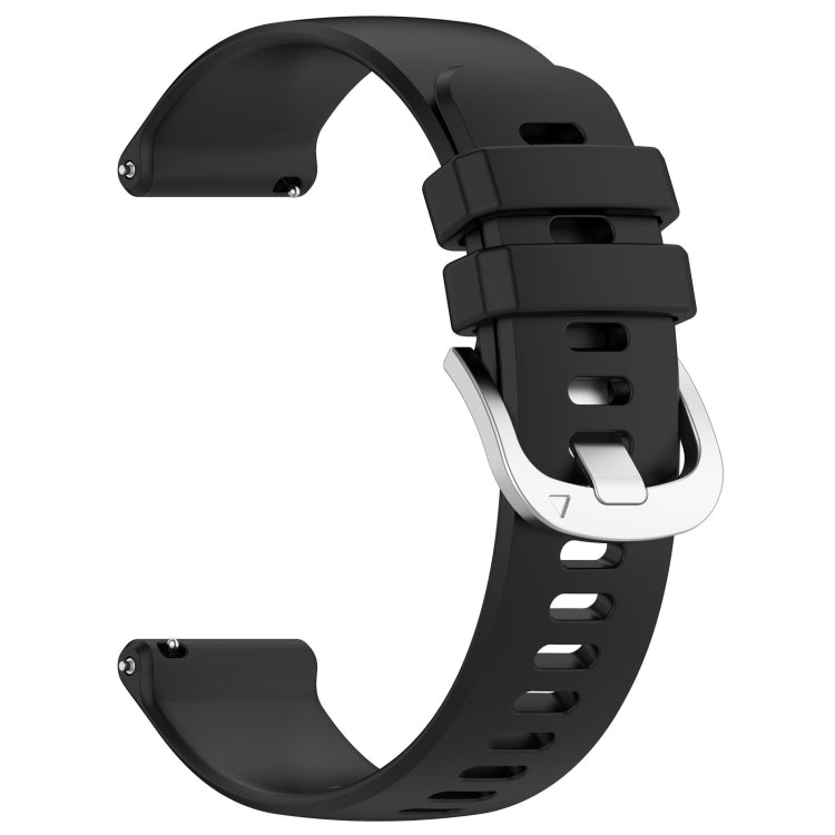 For Garmin Vivomove HR Sport Liquid Glossy Silver Buckle Silicone Watch Band(Black) - Watch Bands by buy2fix | Online Shopping UK | buy2fix