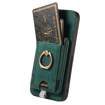 For Samsung Galaxy S25 5G Retro Splitable Magnetic Card Bag Leather Phone Case(Green) - Galaxy Phone Cases by buy2fix | Online Shopping UK | buy2fix